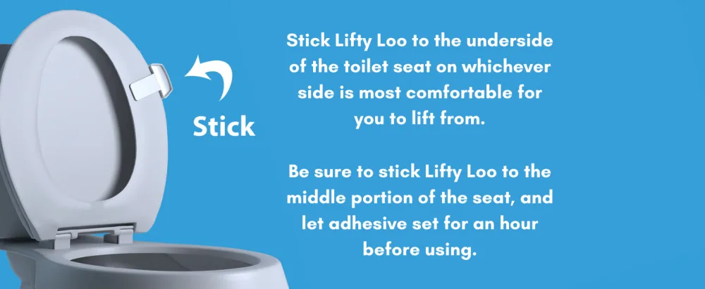 Lifty Loo Toilet Seat Handle - Lift More, Less Mess -Easy Application 2 Pack 2pk White - Lifty Loo