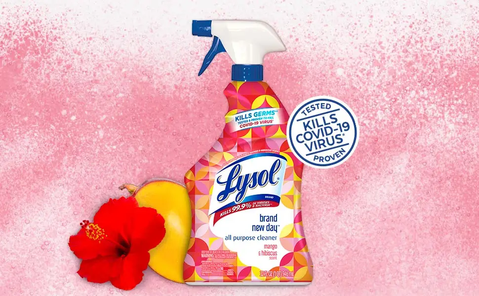 Lysol All-Purpose Cleaner, Sanitizing and Disinfecting Spray, To Clean and Deodorize, Mango & Hibiscus Scent, 32oz - Lysol All Purpose Cleaner Mango & Hibiscus