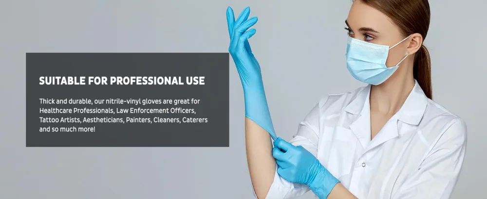 Med PRIDE NitriPride Nitrile-Vinyl Blend Exam Gloves, Large 100 - Powder Free, Latex Free & Rubber Free - Single Use Non-Sterile Protective Gloves for Medical Use, Cooking, Cleaning & More 100 Large - product information 5