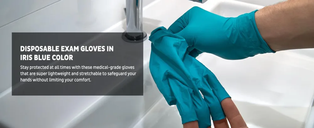Med PRIDE NitriPride Nitrile-Vinyl Blend Exam Gloves, Large 100 - Powder Free, Latex Free & Rubber Free - Single Use Non-Sterile Protective Gloves for Medical Use, Cooking, Cleaning & More 100 Large - product information 6