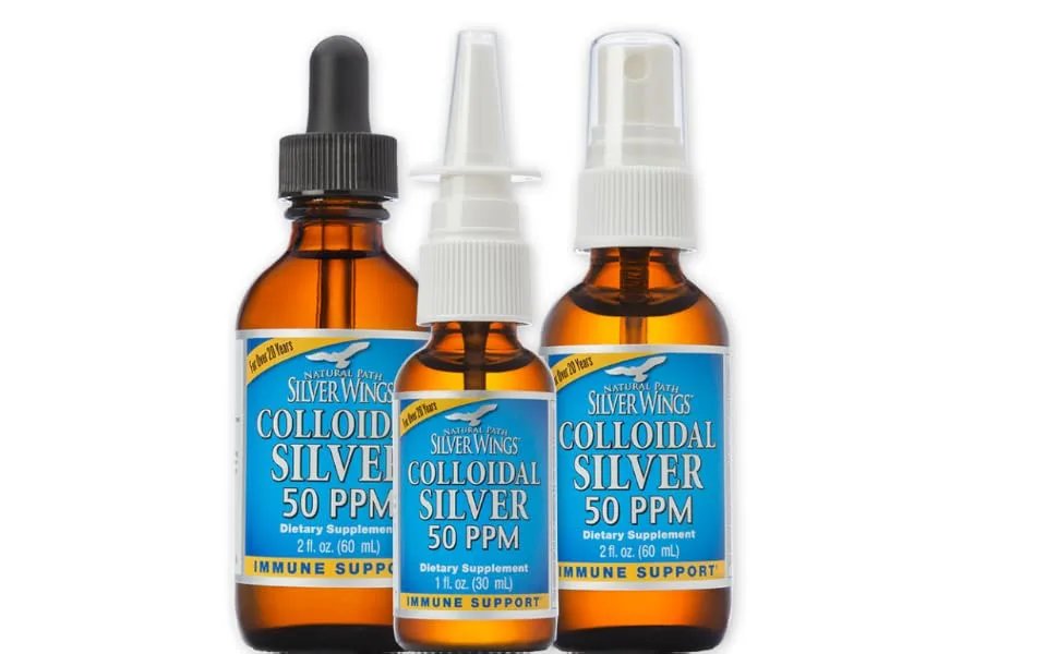 Natural Path Silver Wings Colloidal Silver 50ppm (250mcg) Immune Support Supplement 2 fl. oz. dropper - product information 1