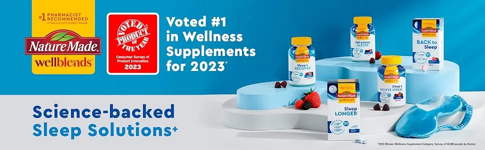 Nature Made Wellblends Sleep Longer, Melatonin 10mg, L-theanine, and GABA, Sleep Supplement, 35 Tri-Layer Tablets - Science-backed Sleep Solutions+