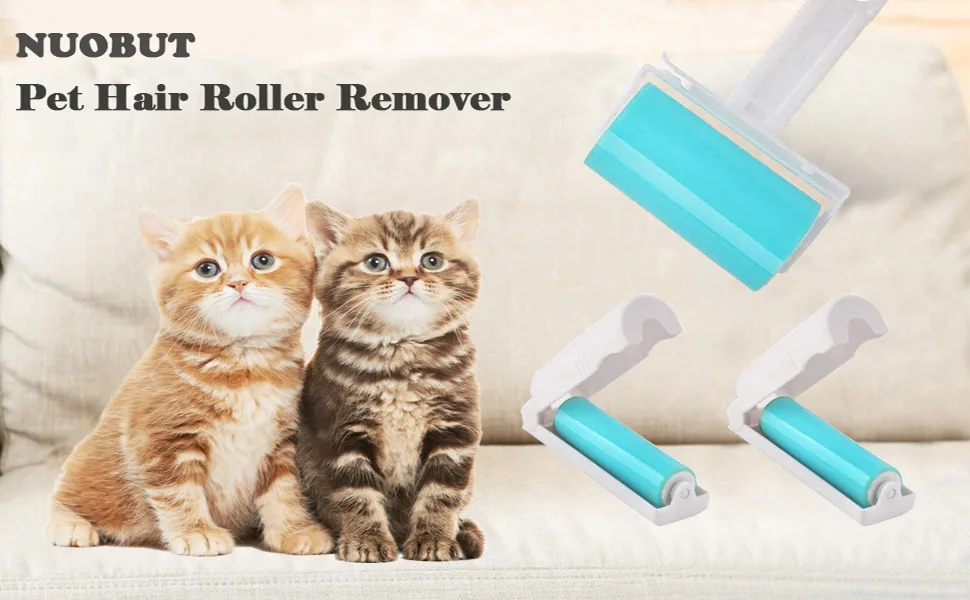 Sticky Lint Roller 3 Pack, Reusable&Washable Lint Roller Pet Hair Remover Include Large and Small Size Cleaner for Clothes, Pet Hairs, Carseats Blue 1M-2S - pet hai roller remover
