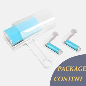 Sticky Lint Roller 3 Pack, Reusable&Washable Lint Roller Pet Hair Remover Include Large and Small Size Cleaner for Clothes, Pet Hairs, Carseats Blue 1M-2S - Specification and package