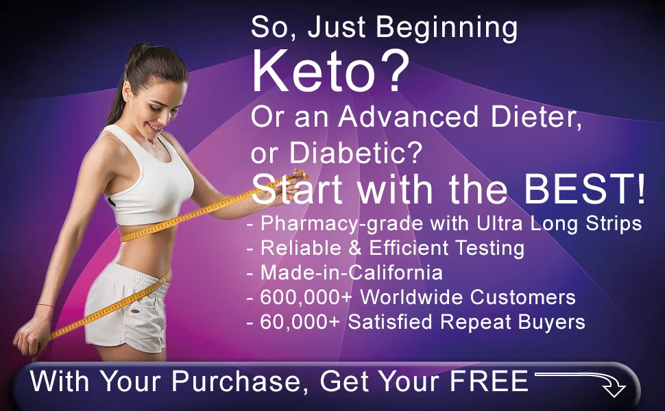 Nurse Hatty 150ct. Diabetic & Ketogenic Urine Test Strips, Great for Standard Ketogenic Diet (SKD) - Long Strips - K150ct. EBC 2 5-16-22 Keto