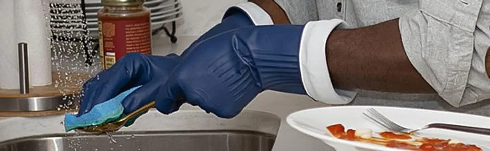 Playtex Living Reuseable Rubber Cleaning Gloves, Premium Protection Reusable Household Gloves, Small (2 pairs) - dish wash