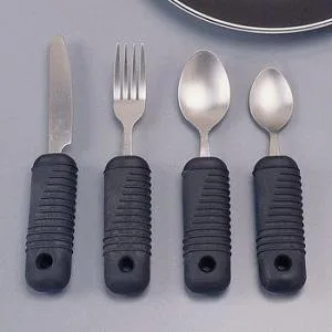 Sammons Preston - 61242 Sure Grip Bendable Fork, Bendable Stainless Steel Fork with 4' Long Thick Rubber Handle with Good Grips, Eating Aid for Arthritis, Weak Grip, Stroke Impairments &Disabilities - product information 1