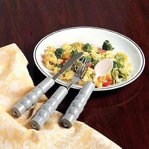 Sammons Preston Weighted Fork with 8 oz. Additional Weight, 1" Diameter Handle, Grip Fork is Comfortable & Easy to Hold Adaptive Utensil, Adaptive Fork Stabilizes Tremors & Shakes, 4.5" Long Handle - product information 1