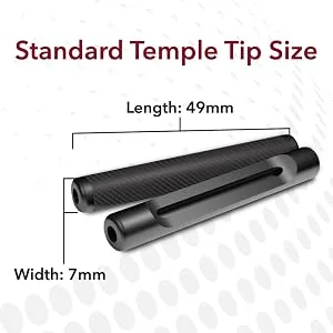 Setex Gecko Grip Temple Tip Grips for Glasses, (2 Black Pairs) USA Made, Innovative Microstructured Fibers Tips, 49mm Length & 7mm Width - length width height ray ban oakley sunglasses hot sweaty cushions pieces tube spectacle retainers