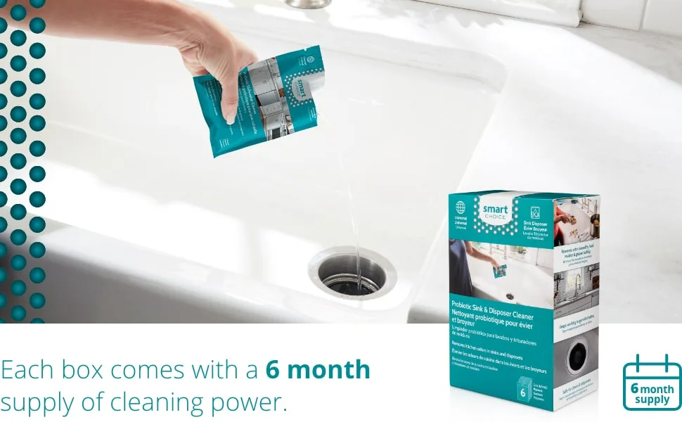 Smart Choice 10SCPROS02 Sink and Disposer Cleaner, 6 Treatments - smart choice disposer kitchen cleaner sink
