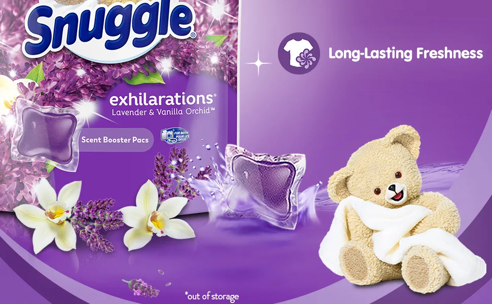 Snuggle Exhilarations in Wash Laundry Scent Booster Pacs, Lavender & Vanilla Orchid, 56 Count - scent booster pacs