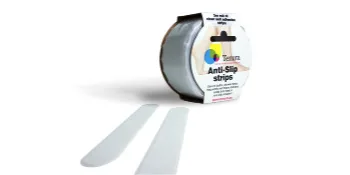 SP Ableware Tenura Self-Adhesive Non-Slip Bath and Shower Safety 7-3/4 Inch Strips - Clear, 30 Per Roll (724860001) - SP Ableware Maddak Antislip bath and shower self adhesives stickers nonslip discs for the tub