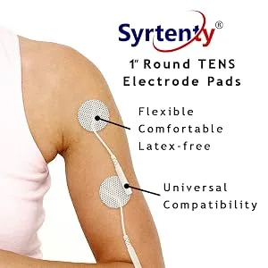 Syrtenty TENS Unit Replacement Pads - 1.5''x1.5" 40 pcs Electrode Squares Stimulator Pad Set with Upgrated Self Stick Performance and Non-Irritating Design for for Muscle Stimulation & Electrotherapy - Syrtenty 1