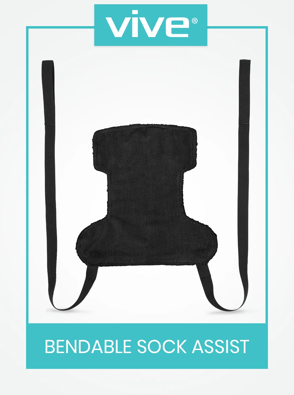 Vive Flexible Sock Aid Tool - Compression Sock Assist Device for Elderly - Sock Donner Aid Compression Stockings Aid Easy On Easy Off - Sock Helper for Limited Reach for Disable, Seniors, Preganancy Black - Bendable Sock Assist