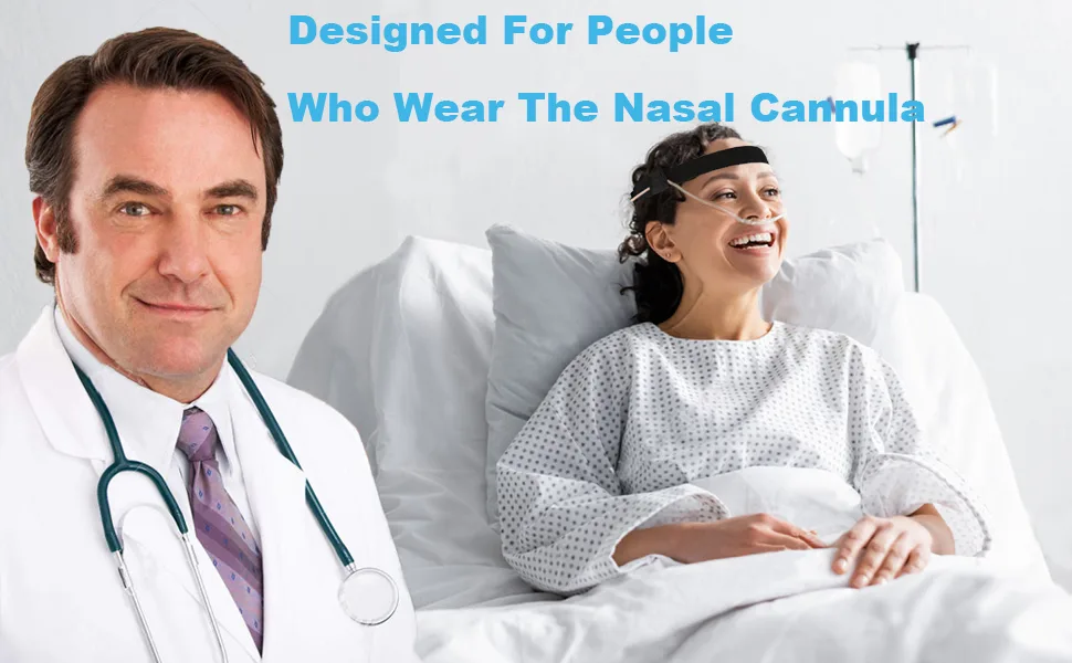 Comfortable Nasal Oxygen Cannula Ear Protector Cannula Headband for Oxygen Concentrator Accessories with Adjustable Oxygen Cannula Ear Protector for Oxygen Users to Prevent Ear Soreness Black - Designed for people who wear the nasal cannula such as people with COPD
