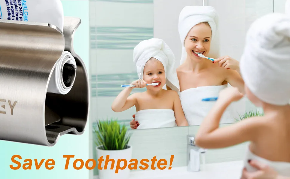 Toothpaste Tube Squeezer - Set of 3 Toothpaste Squeezer Rollers, Metal Toothpaste Tube Wringer Seat Holder Stand XYKEEY (Sliver) - toothpaste squeezer