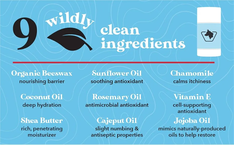Wild Acre Dog Paw Balm 2.65oz - Maximum Strength Paw Balm for Dogs in an Easy Stick Applicator - Dog Paw Protector for Dry, Cracked Paws - nine natural ingredients
