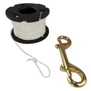 Aquatic Hunt - 2 Pack - Marine Grade 4" (10cm) Double Ended Brass Clips with SS304 Spring - Reel and Clip