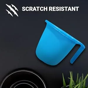 ATCUSA Plastic Mugs for Bathroom Bath Accessory x 1 Mug Bathing Mugs Dabba camping mug, certified bathing water mug - 1.5 litre capacity - Assorted colors - Scratch Resistant mug