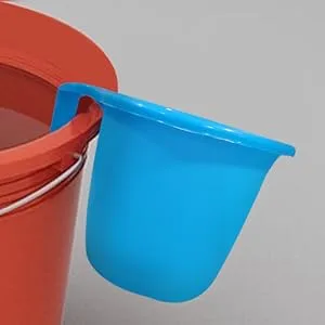 ATCUSA Plastic Mugs for Bathroom Bath Accessory x 1 Mug Bathing Mugs Dabba camping mug, certified bathing water mug - 1.5 litre capacity - Assorted colors - versatile mug