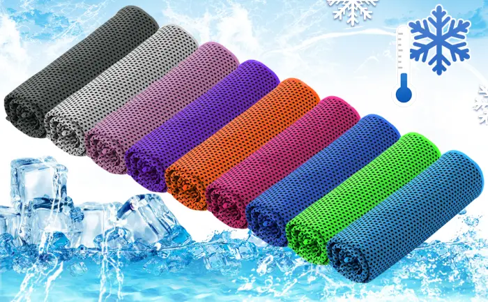 AUGSUN 9 Pack Workout Towels for Gym,Snap Cooling Sport Towels Fast Drying Gym Sweat Towels for Neck Fitness 9 Colors - cooling towels