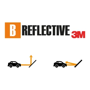 B REFLECTIVE - Set of 8 Retro Reflective Stickers for Scooters, Bikes, Motorcycles. - Multi Support Strips - High Visibility - 3M Technology - Maximum grip Black 8 strips of 0,45" (1,15cm) wide - B REFLECTIVE, 3M Technology, reflective