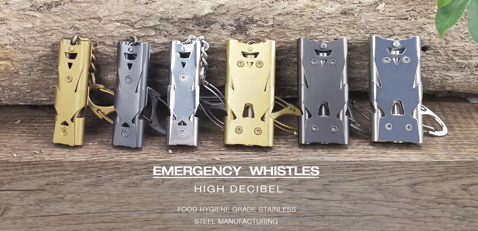 binboll Whistle Emergency Whistles Keychain Rape Whistle Stainless Steel High Decibel Whistles Three Tubes WhistleGun - product information 8