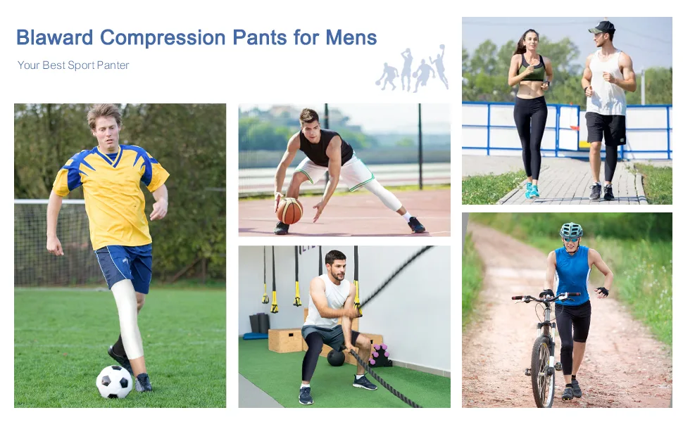 Blaward Men's Compression Pants 1 or 2 Pack Basketball Athletic 3/4 One Leg Compression Capri Tights Base Layer Legging 1 Black & 1 White-right Capri With Left Short Small - Application
