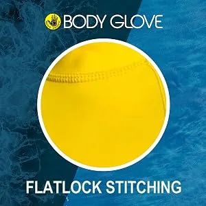 Body Glove Wetsuit Co Junior Basic Fitted Short Arm Rash Guard 8 Yellow - FLAT LOCK