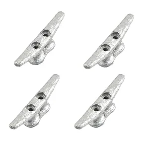 4 Pack 4inch Heavy Duty Boat Cleat/Galvanized Cast Iron Dock Cleat for Marine or Decorative Applications - heavy duty boat