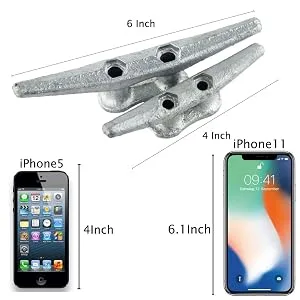 4 Pack 4inch Heavy Duty Boat Cleat/Galvanized Cast Iron Dock Cleat for Marine or Decorative Applications - heavy duty boat