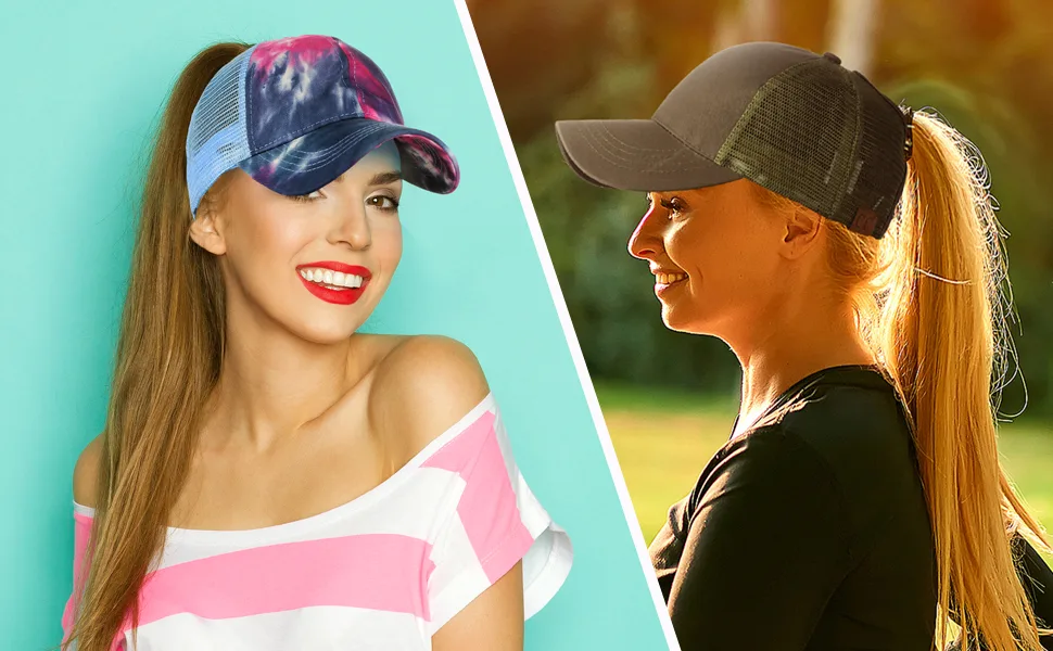 C.C Ponycap Messy High Bun Ponytail Adjustable Mesh Trucker Baseball Cap Hat White - product information 2