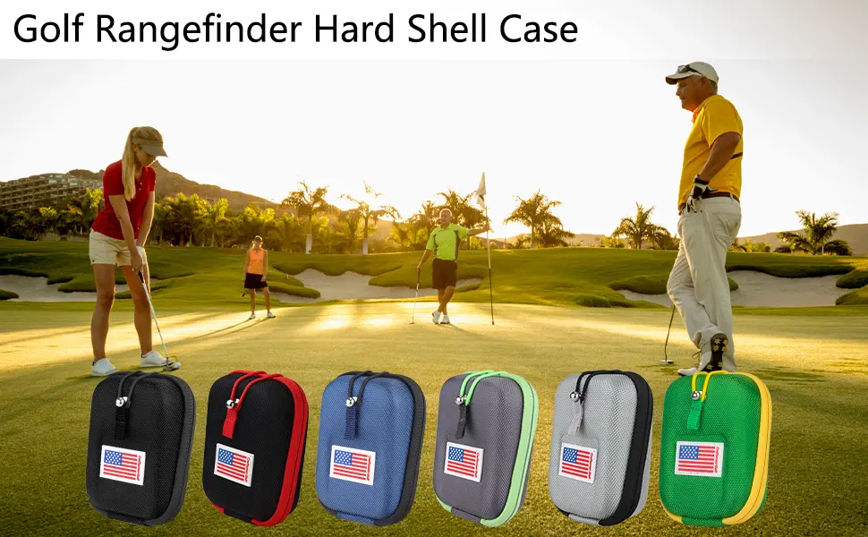 CRAFTSMAN GOLF Rangefinder Case USA Flag Hard Shell for Tectectec Callaway, Universal Range Finder Carry Bag, Also for Customization with Your Name Stitched Black with Red Edge - case