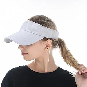 DOANNOTIUM Sport Sun Visor Hats Cotton Ball Caps Empty Top Baseball Sun Cap for Men Women Black - white visor