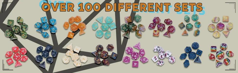 Dungeon Craft Mystery Dice, Set of 7 Polyhedral Dice, Wide Range of Patterns, Gaming Dice, Suitable for Role Playing, Table Games (Mystery Pack of 1) - dice