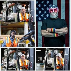 Elephant Brand Skull Caps  100% Cotton in Patterned and Plain Colors, Pack of 3 Biker 2 - construction, doo rag, gay pride, rainbow, American, patriotic, forklift, equality