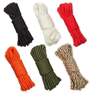 Camping 50' Green Rope Green 1 pack - rope soft smooth tiedown knots colors green black red orange desert camo hiking backpacking camping