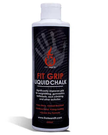 Fire Team Fit Liquid Chalk for Weight Lifting, Rock Climbing, Cross Training, & Powerlifting, Gym Approved Workout Chalk for Hands & Calluses 50 ml - chalk