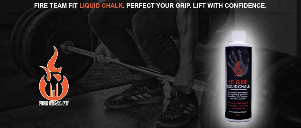 Fire Team Fit Liquid Chalk for Weight Lifting, Rock Climbing, Cross Training, & Powerlifting, Gym Approved Workout Chalk for Hands & Calluses 50 ml - liquid chalk