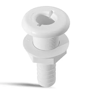 Five Oceans White Straight Thru-Hull Connection for Hose 3/4 Inch - five oceans, partsam, pactrade, attwood, fortress, seachoice, seadog