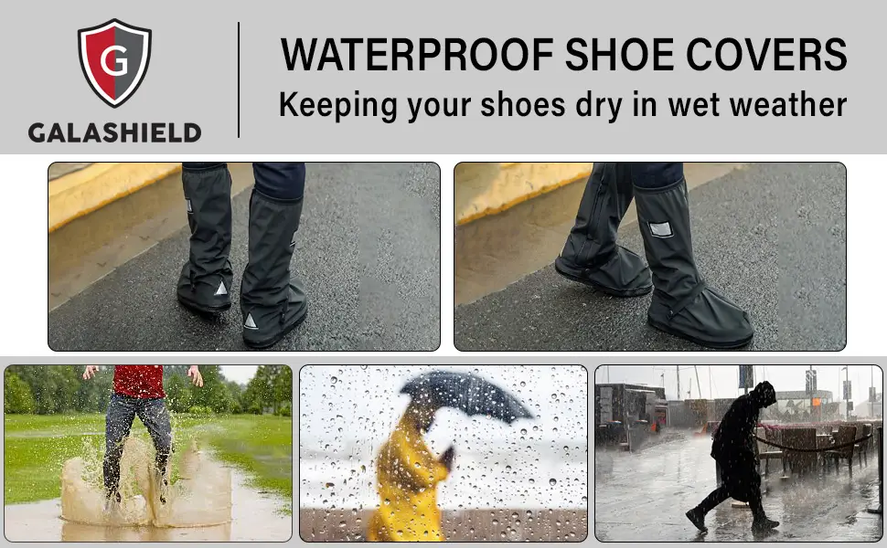 Galashield Waterproof Shoe Covers Rain Shoe Covers Slip Resistance Galoshes Rain Boots Over Shoes Large - Rain shoe covers