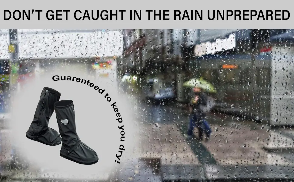 Galashield Waterproof Shoe Covers Rain Shoe Covers Slip Resistance Galoshes Rain Boots Over Shoes Large - tall black rain shoe covers
