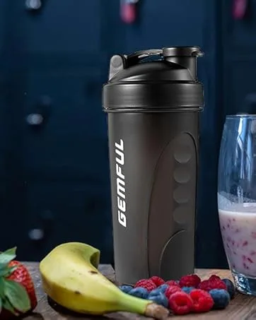 GEMFUL Bike Water Bottle BPA Free 750 ml 2 Pack Black - protein shaker bottle