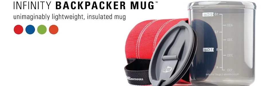 GSI Outdoors Infinity Backpacker Mug I Lightweight BPA-Free Cup for Travel, Camping, Backpacking and Outdoors - 17 oz. Heathered Red - gsi, outdoors, outdoors, camp, cookware, backpack, backpacker, mug, cup, coffee, camp coffee cup