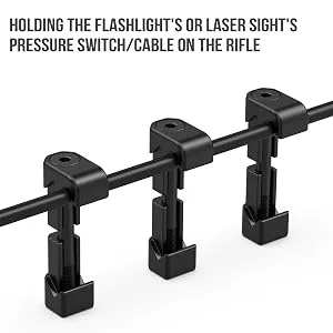 Guardtier CGM908 Picatinny Pressure Switch Cable Management Guides 8 Pack, Flashlight Laser Wire Clips - Black - cable management