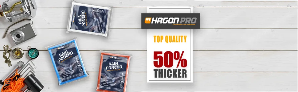 Hagon PRO Disposable Rain Ponchos for Adults (5 Pack) Clear - rain poncho