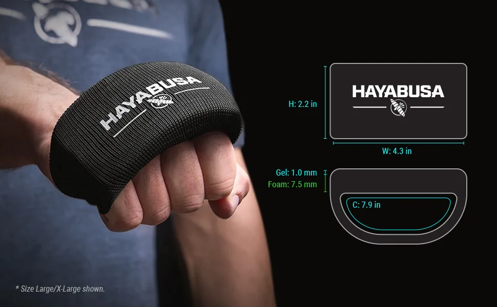 Hayabusa Boxing Knuckle Guards Small/Medium Black - Boxing Knuckle Pads Dimensions