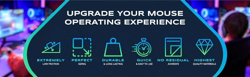 2Sets Hyperslides Rounded Curved Edges Mouse Feet, Skates, Pads for Finalmouse Ninja Air58, Ultralight Pro, Sunset, Phantom Gaming Mouse Feet Replacement (0.8mm, Smooth, White) Pro Performance Upgrade - extremely low friction mouse feet perfect size durable lasting skates pure ptfe mouse skates