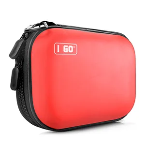 I GO 85 Pieces Hard Shell Mini Compact First Aid Kit, Small Personal Emergency Survival Kit for Travel Hiking Camping Backpacking Hunting Marine Car Red - A1FA08-1