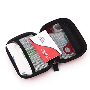 I GO 85 Pieces Hard Shell Mini Compact First Aid Kit, Small Personal Emergency Survival Kit for Travel Hiking Camping Backpacking Hunting Marine Car Red - A1FA08-3